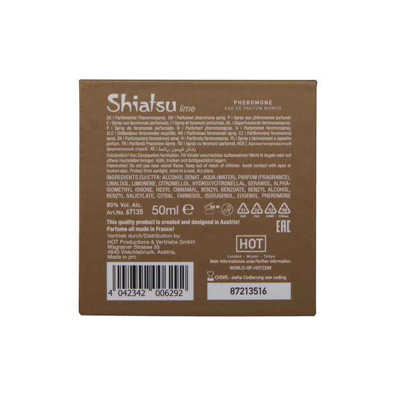 Buy Shiatsu Pheromone Eau De Parfum Women - Lime - Pheromone Fragrance for Women - 50 ml – Naughtyhut NZ sex toys online. Discreet delivery & top brands.