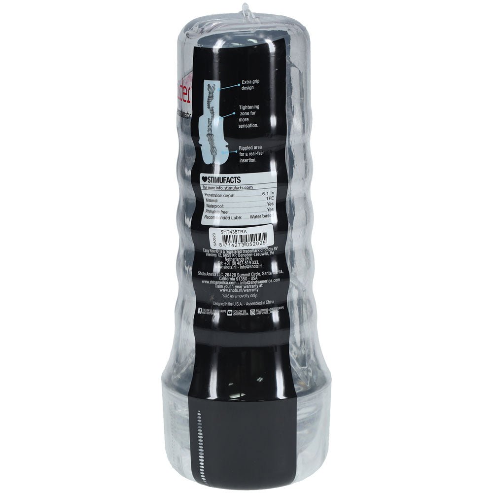 Buy SHOTS Easy Rider - Clear - Clear Vagina Stroker – Naughtyhut NZ sex toys online. Discreet delivery & top brands.