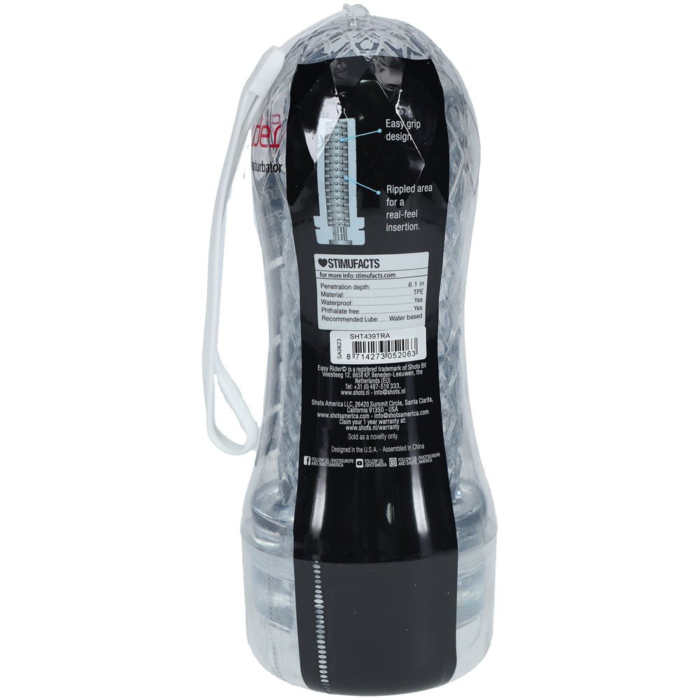 Buy SHOTS Easy Rider - Clear - Clear Vagina Stroker – Naughtyhut NZ sex toys online. Discreet delivery & top brands.
