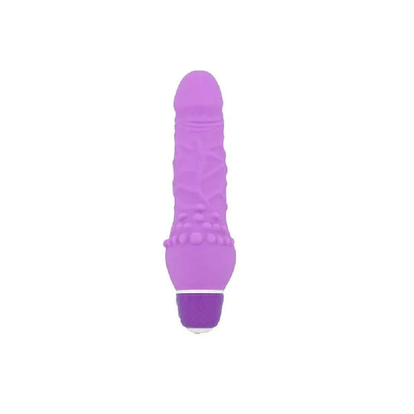 Seven Creations Silicone Classic Mini Thin Veined Vibrator, Purple