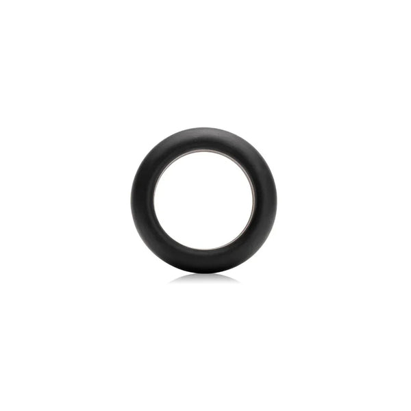 Je Joue silicone cock ring in Black, maximum stretch, front view