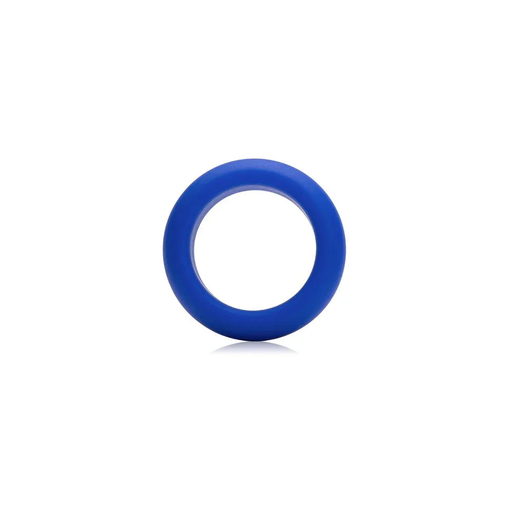 Je Joue silicone cock ring in Blue, minimum stretch, front view