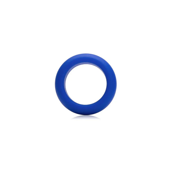 Je Joue silicone cock ring in Blue, minimum stretch, front view