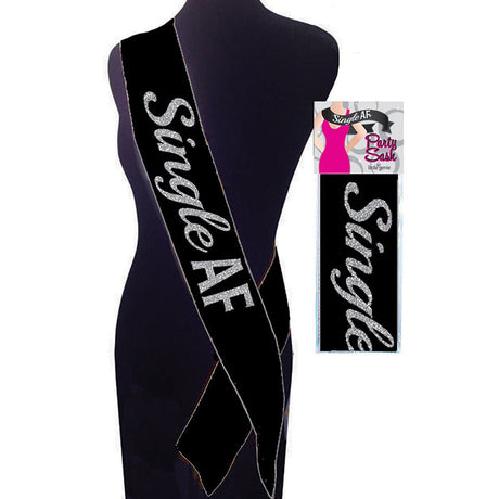 Buy Single AF Sash - Black Party Sash – Naughtyhut NZ sex toys online. Discreet delivery & top brands.