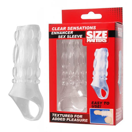 Buy Size Matters Clear Sensations - Clear Penis Sleeve – Naughtyhut NZ sex toys online. Discreet delivery & top brands.
