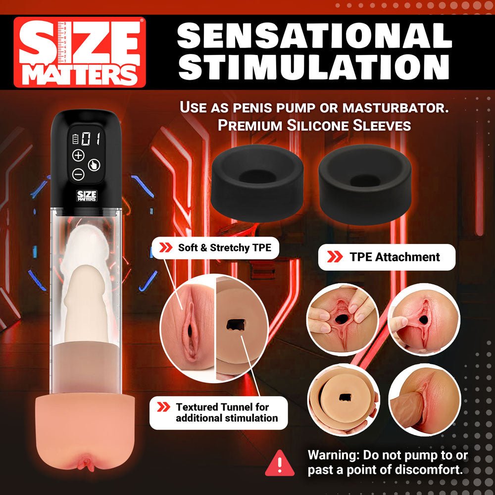 Size Matters Sucking Penis Pump - Clear USB Rechargeable Penis Pump – Sex toys NZ by Naughtyhut. Discreet delivery nationwide.