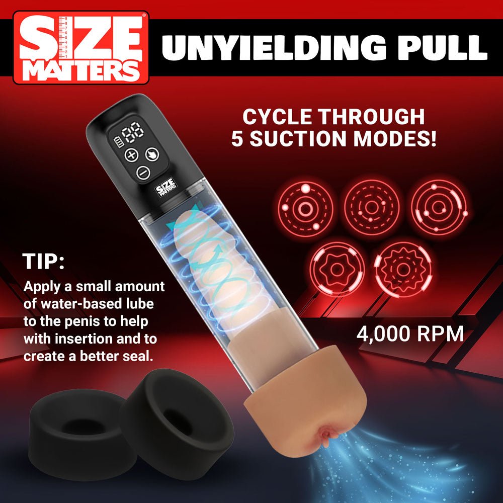 Buy Size Matters Sucking Penis Pump - Clear USB Rechargeable Penis Pump – Naughtyhut NZ sex toys online. Discreet delivery & top brands.