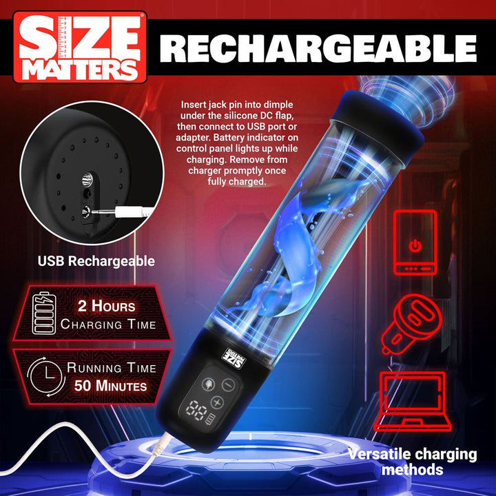 Size Matters Sucking Penis Pump - Clear USB Rechargeable Penis Pump – Sex toys NZ by Naughtyhut. Discreet delivery nationwide.