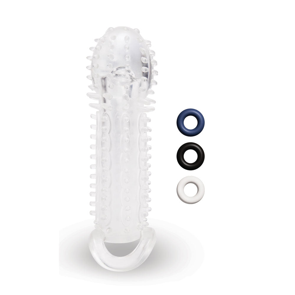 Buy Size Up 1.5 Inch See - Thru Stretch Penis Extender - Clear 3.8 cm (1.5'') Penis Extension Sleeve – Naughtyhut NZ sex toys online. Discreet delivery & top brands.