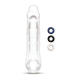 Buy Size Up 2 Inch See - Thru Penis Extender with Ball Loop - Clear 5 cm (2'') Penis Extension Sleeve – Naughtyhut NZ sex toys online. Discreet delivery & top brands.