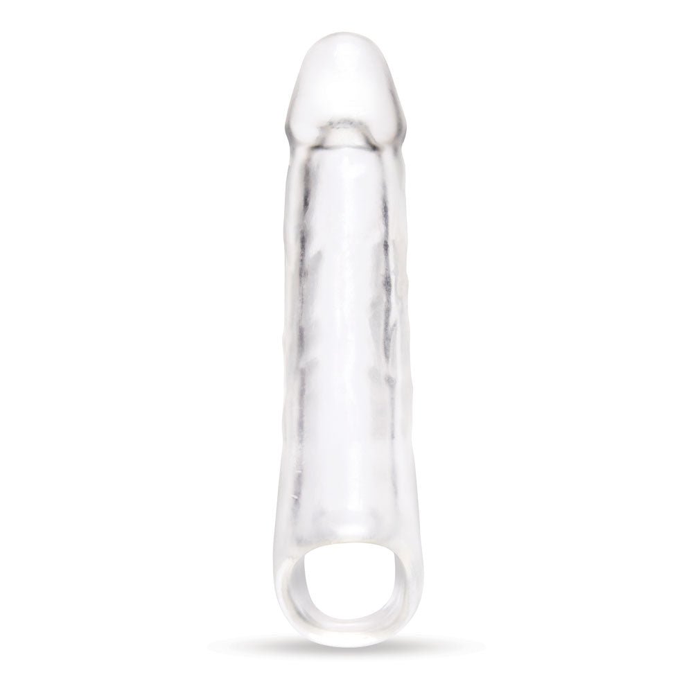 Buy Size Up 3 Inch See - Thru Penis Extender with Ball Loop - Clear 7.6 cm (3'') Penis Extension Sleeve – Naughtyhut NZ sex toys online. Discreet delivery & top brands.