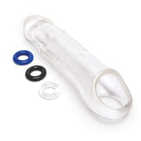 Buy Size Up 3 Inch See - Thru Penis Extender with Ball Loop - Clear 7.6 cm (3'') Penis Extension Sleeve – Naughtyhut NZ sex toys online. Discreet delivery & top brands.