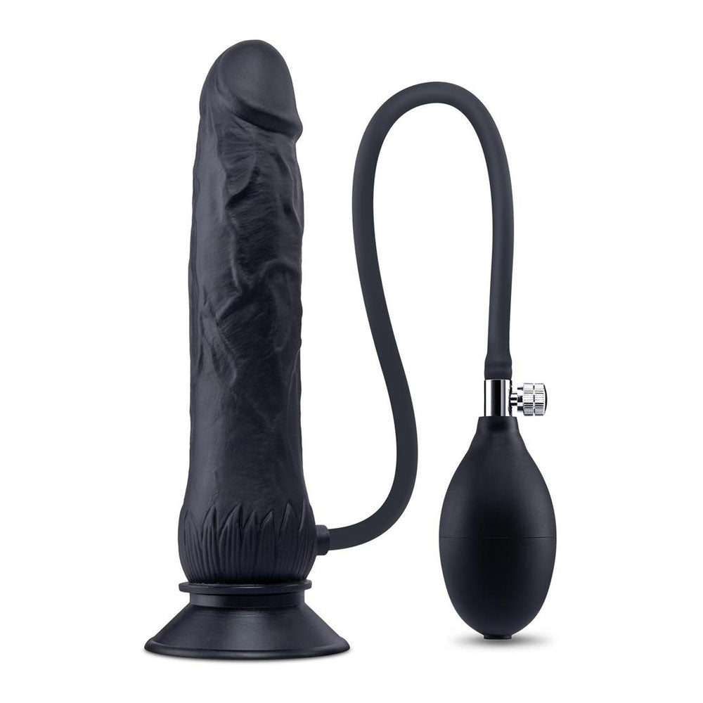 Size Up 7.5 Inch Inflatable Dildo with Balls - Black 20.3 cm Inflatable Dong – Sex toys NZ by Naughtyhut. Discreet delivery nationwide.