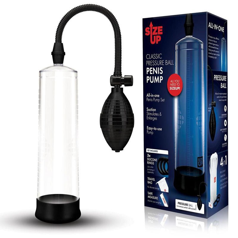 Size Up Classic Ball Penis Pump - Clear Penis Pump – Sex toys NZ by Naughtyhut. Discreet delivery nationwide.