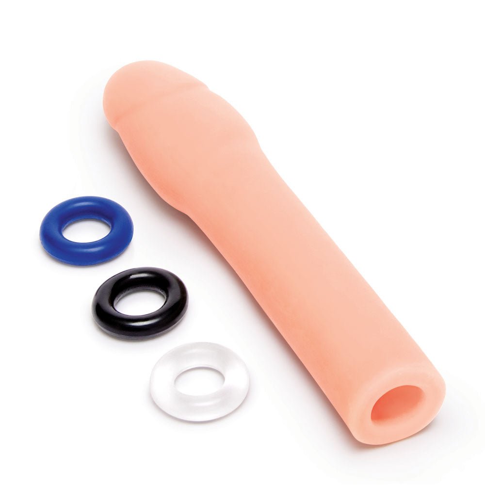 Size Up Realistic 2 Inch Penis Extender - Flesh 5 cm (2'') Penis Extension Sleeve – Sex toys NZ by Naughtyhut. Discreet delivery nationwide.