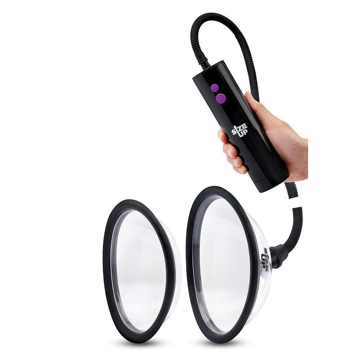 Size Up Rechargeable Power Plumper Pussy Pump - Clear USB Rechargeable Vagina Pump with Interchangeable Chambers – Sex toys NZ by Naughtyhut. Discreet delivery nationwide.