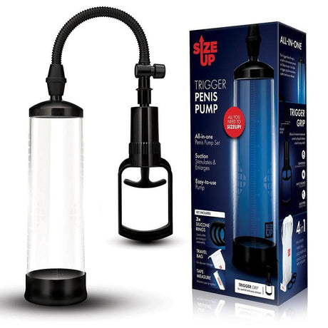Buy Size Up Trigger Penis Pump - Clear Penis Pump – Naughtyhut NZ sex toys online. Discreet delivery & top brands.
