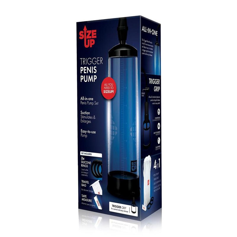 Buy Size Up Trigger Penis Pump - Clear Penis Pump – Naughtyhut NZ sex toys online. Discreet delivery & top brands.