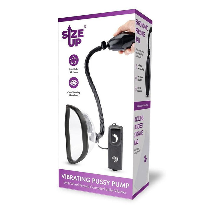 Size Up Vibrating Pussy Pump - Clear Vibrating Vagina Pump – Sex toys NZ by Naughtyhut. Discreet delivery nationwide.