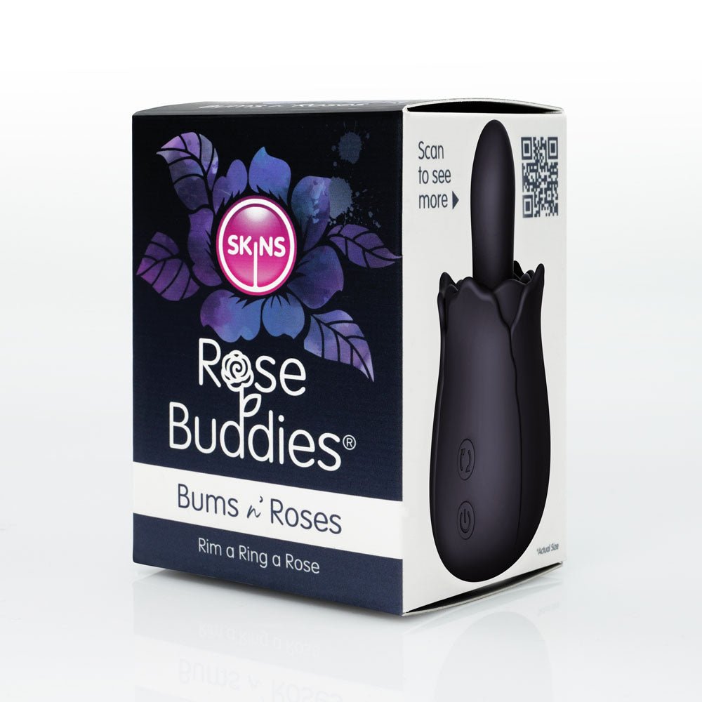 Buy Skins Rose Buddies - The Bums N Roses - Black USB Rechargeable Anal Rimming Stimulator – Naughtyhut NZ sex toys online. Discreet delivery & top brands.
