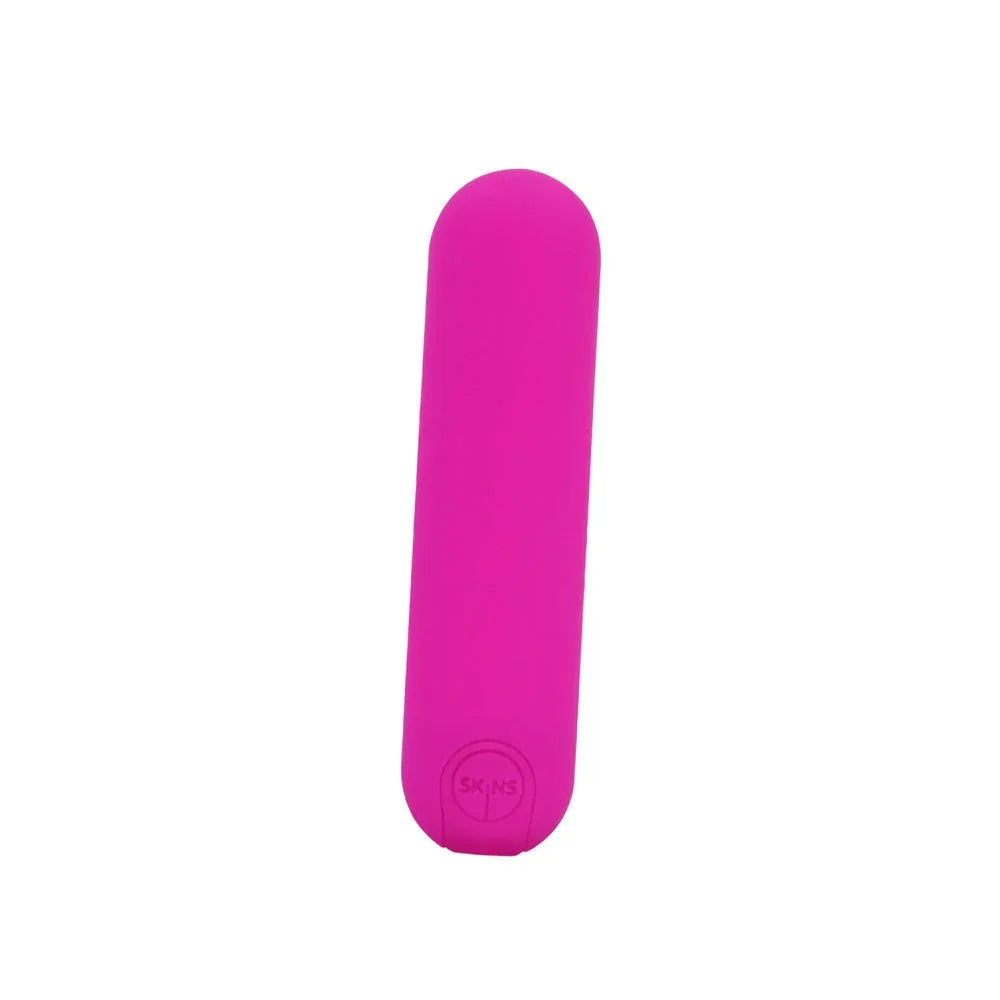 Super Excite bullet in Pink, upright studio shot with Skins logo