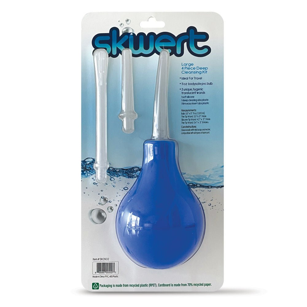 Buy Skwert Medium 11 oz Douche Kit - Blue 325 ml Unisex Douche Kit – Naughtyhut NZ sex toys online. Discreet delivery & top brands.