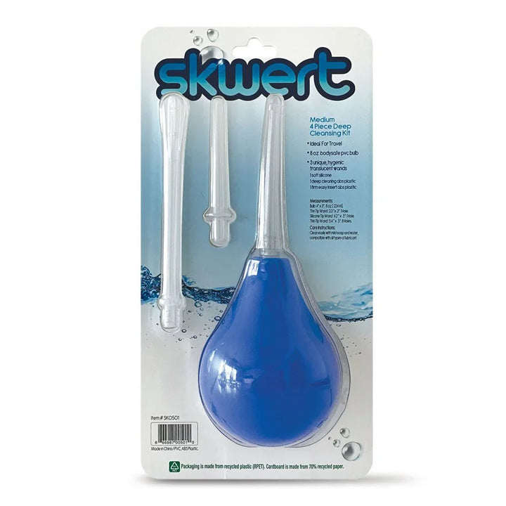 Skwert Medium 8 oz Douche Kit - Blue 240 ml Unisex Douche Kit – Sex toys NZ by Naughtyhut. Discreet delivery nationwide.