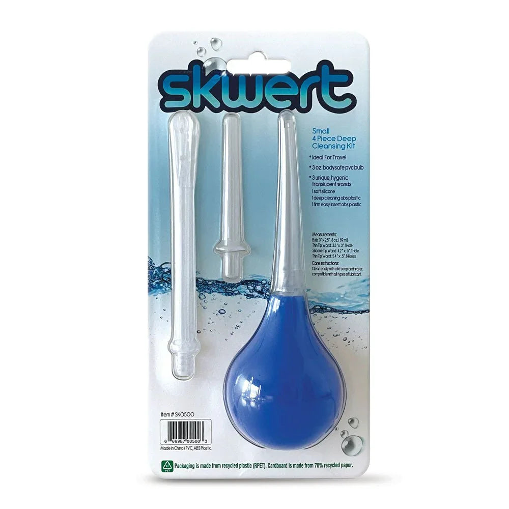 Skwert Small 3 oz Douche Kit - Blue 90 ml Unisex Douche Kit – Sex toys NZ by Naughtyhut. Discreet delivery nationwide.