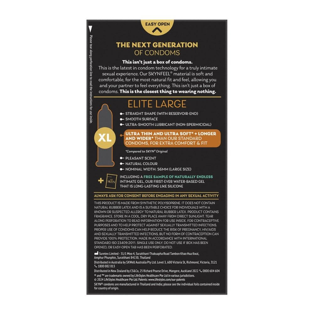 SKYN® ELITE LARGE 10pk – Sex toys NZ by Naughtyhut. Discreet delivery nationwide.