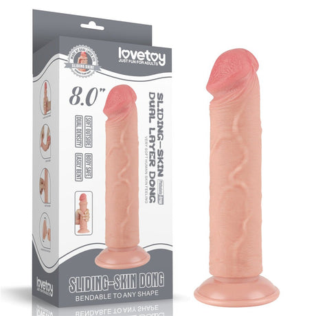 Buy Sliding Skin Dual Layer Dong - Flesh 20 cm (8'') Dong with Flexible Skin – Naughtyhut NZ sex toys online. Discreet delivery & top brands.