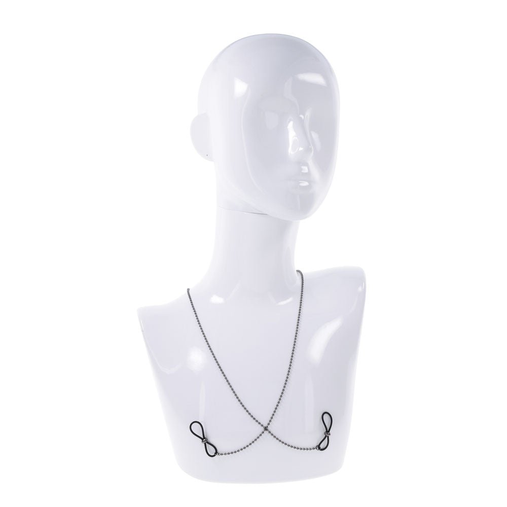 S&M Exs & Ohs Body Jewelry with Nipple Ties - Metal Chain with Nipple Ties – Sex toys NZ by Naughtyhut. Discreet delivery nationwide.