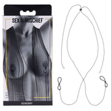Buy S&M Exs & Ohs Body Jewelry with Nipple Ties - Metal Chain with Nipple Ties – Naughtyhut NZ sex toys online. Discreet delivery & top brands.
