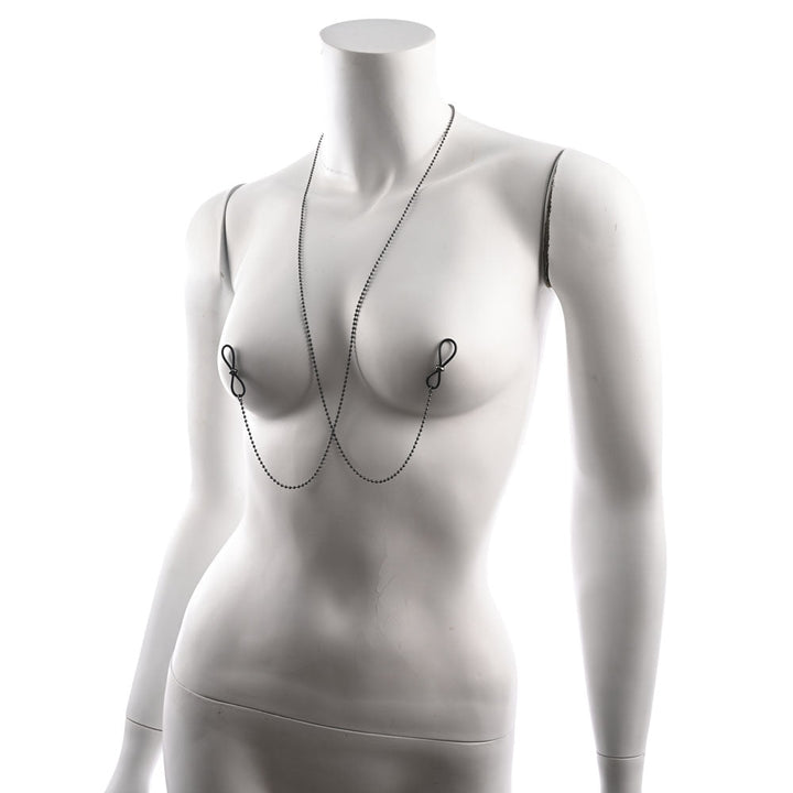 S&M Exs & Ohs Body Jewelry with Nipple Ties - Metal Chain with Nipple Ties – Sex toys NZ by Naughtyhut. Discreet delivery nationwide.