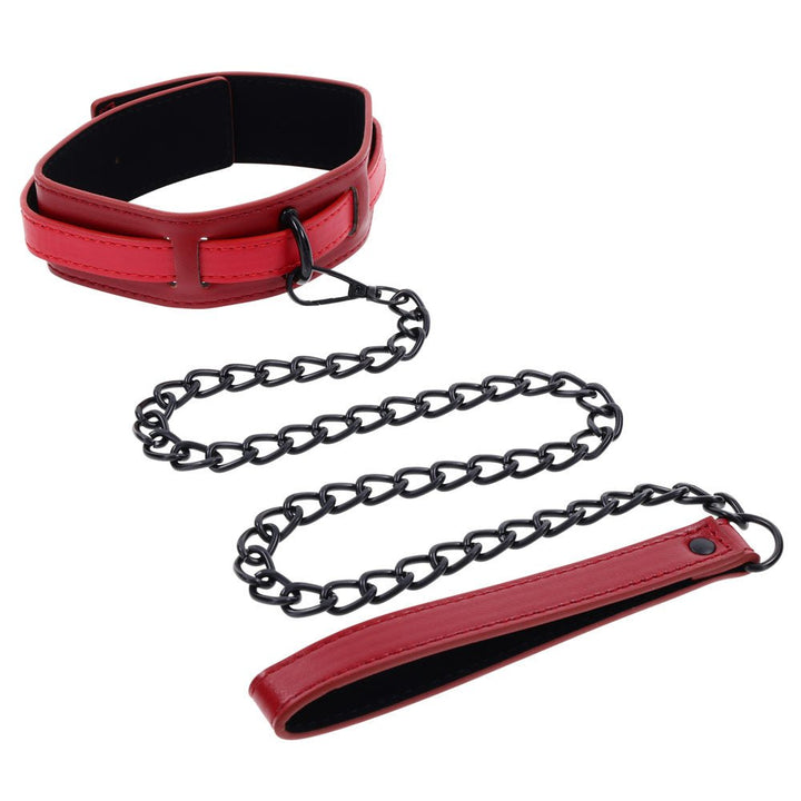 S&M Exs & Ohs Collar and Leash - Red Neck Restraint – Sex toys NZ by Naughtyhut. Discreet delivery nationwide.