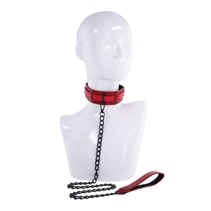 S&M Exs & Ohs Collar and Leash - Red Neck Restraint – Sex toys NZ by Naughtyhut. Discreet delivery nationwide.