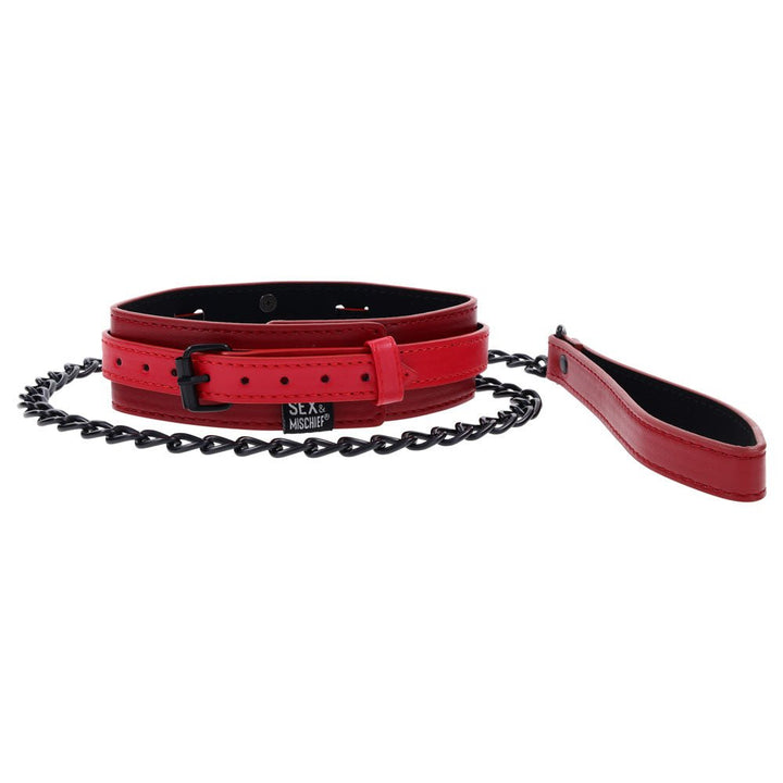 S&M Exs & Ohs Collar and Leash - Red Neck Restraint – Sex toys NZ by Naughtyhut. Discreet delivery nationwide.