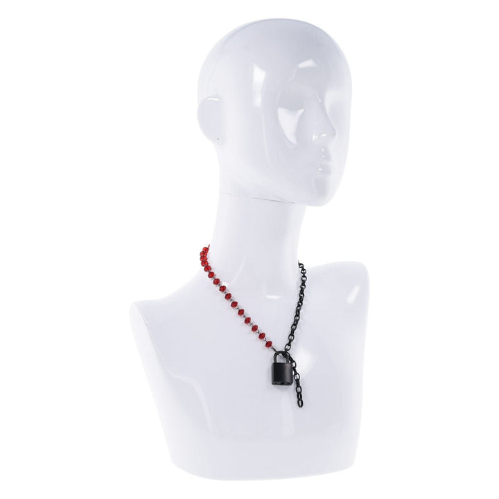 S&M Exs & Ohs Crystal Day Collar - Red/Black Collar Jewellery – Sex toys NZ by Naughtyhut. Discreet delivery nationwide.