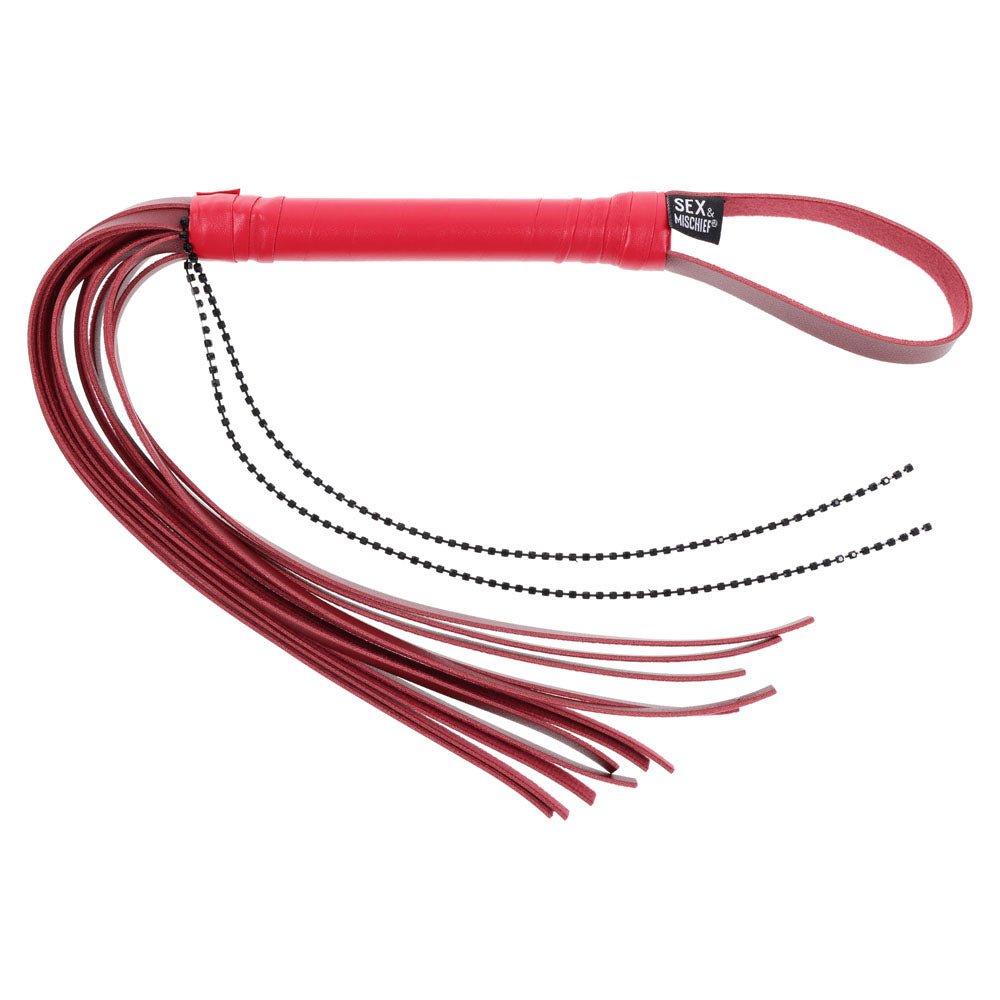 S&M Exs & Ohs Crystal Flogger - Red Flogger Whip – Sex toys NZ by Naughtyhut. Discreet delivery nationwide.