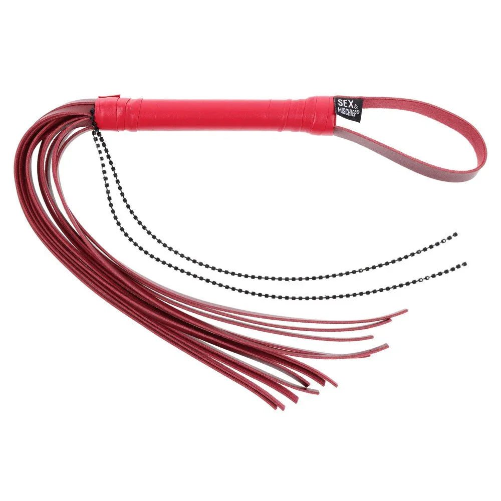 S&M Exs & Ohs Crystal Flogger - Red Flogger Whip – Sex toys NZ by Naughtyhut. Discreet delivery nationwide.
