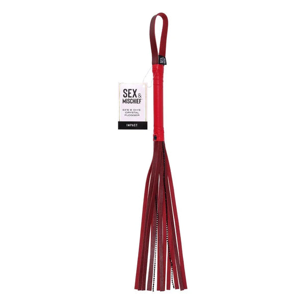S&M Exs & Ohs Crystal Flogger - Red Flogger Whip – Sex toys NZ by Naughtyhut. Discreet delivery nationwide.
