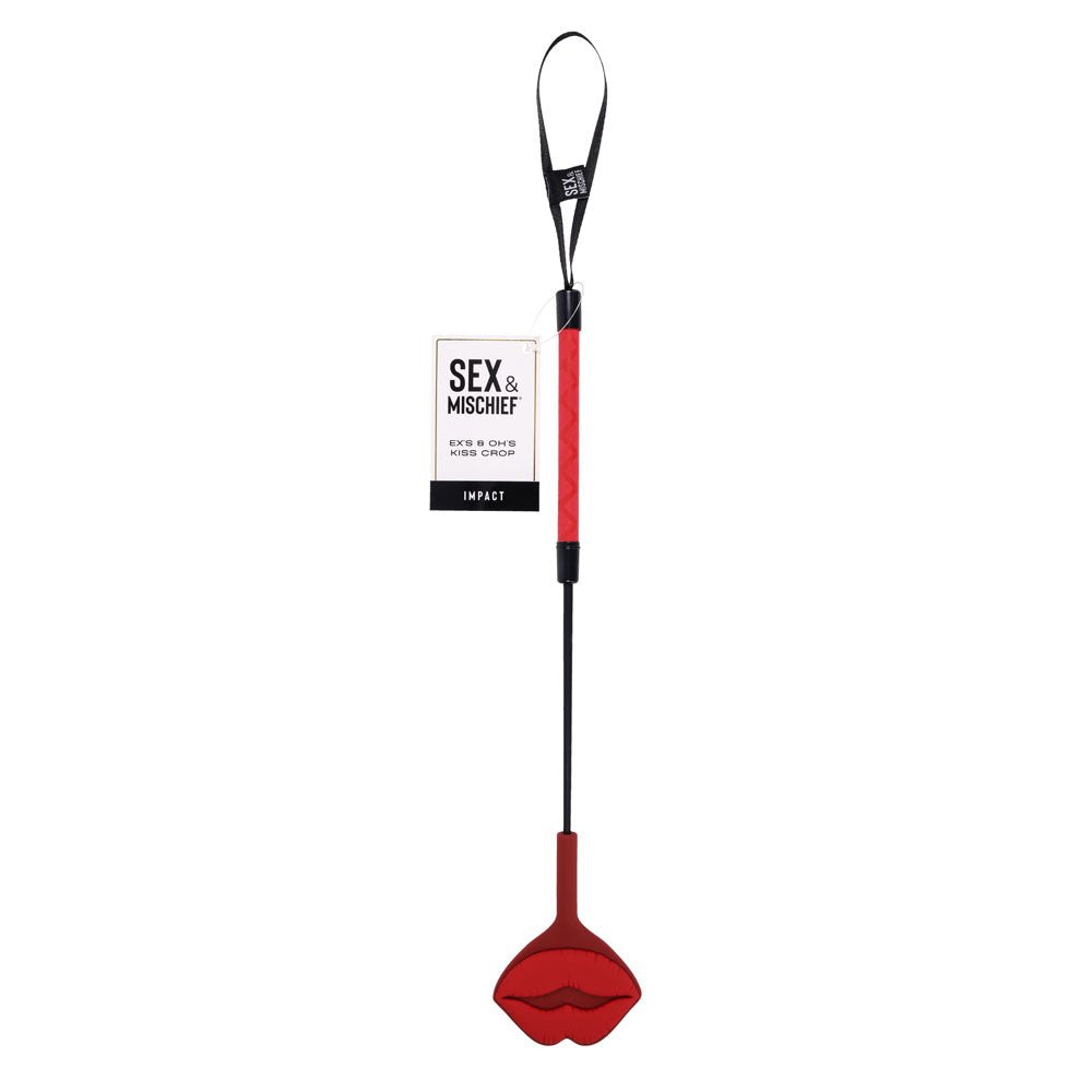 S&M Exs & Ohs Kiss Crop - Red Silicone Tipped Crop Whip – Sex toys NZ by Naughtyhut. Discreet delivery nationwide.