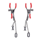 Buy S&M Exs & Ohs Nipple Clamps - Red Tipped Metal Nipple Clamps - Set of 2 – Naughtyhut NZ sex toys online. Discreet delivery & top brands.
