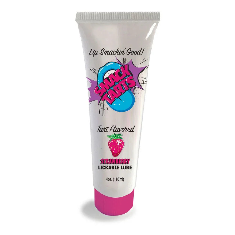 Smack Tarts Strawberry lickable lube, white 120 ml tube with a pink base