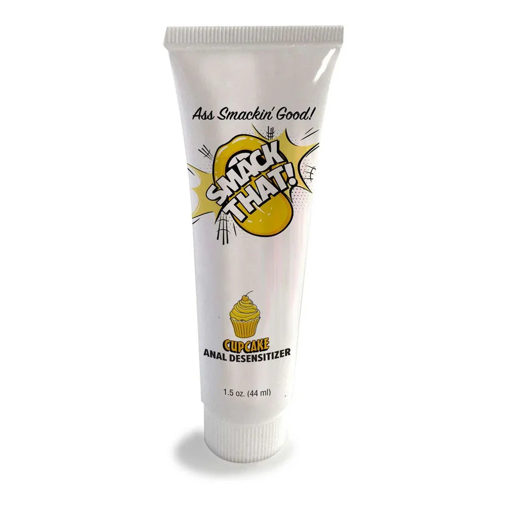 Smack That Cupcake anal desensitiser, white 44 ml tube alone on white