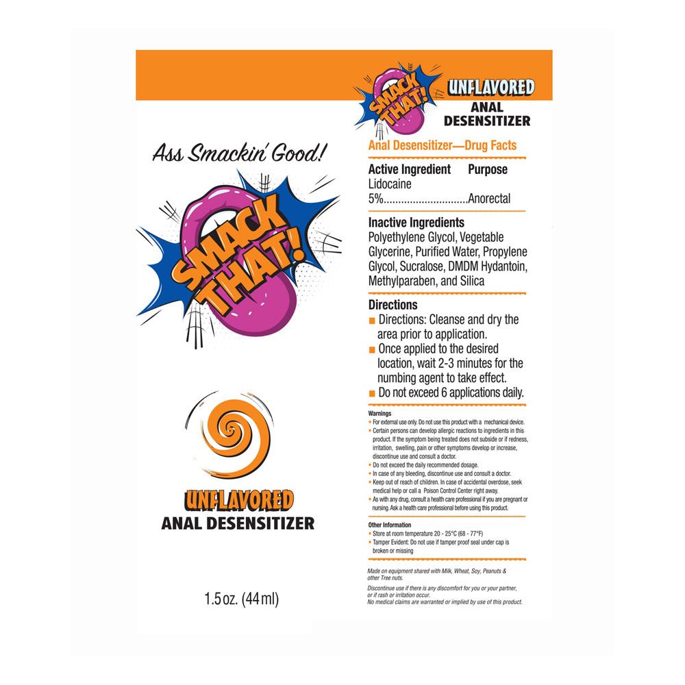 Smack That! Anal Desensitiser - Unflavoured - Unflavoured Anal Desensitiser - 44 ml Tube – Sex toys NZ by Naughtyhut. Discreet delivery nationwide.