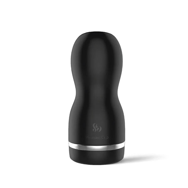 So Divine Pleasure Cup stroker in Black with silver base ring