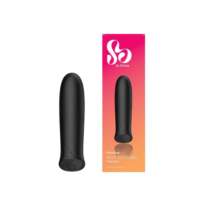 So Divine Rechargeable Wonder Bullet - Black – Sex toys NZ by Naughtyhut. Discreet delivery nationwide.