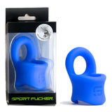 Buy Sport Fucker Baller Ring - Blue Liquid Silicone Cock Ring with Ball Stretcher – Naughtyhut NZ sex toys online. Discreet delivery & top brands.