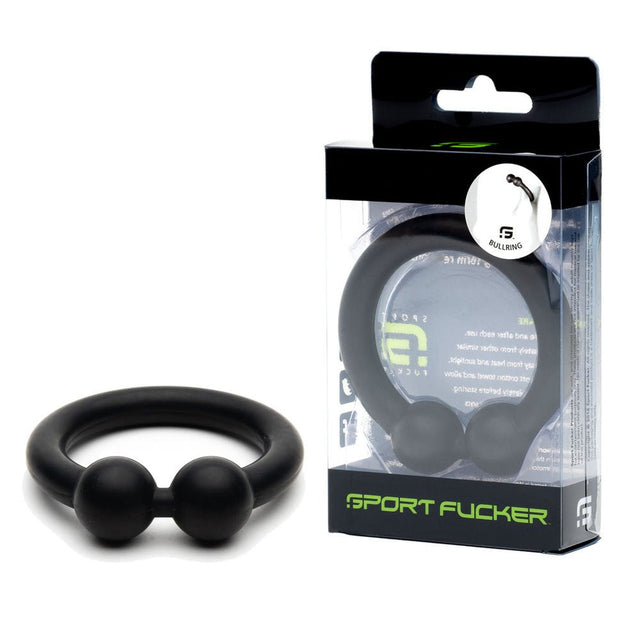 Buy Sport Fucker Bullring - Black Cock Ring – Naughtyhut NZ sex toys online. Discreet delivery & top brands.