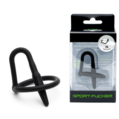 Buy Sport Fucker Cock Plug - Black Cock Ring with Urethral Sound – Naughtyhut NZ sex toys online. Discreet delivery & top brands.